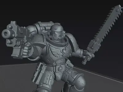 Assault Trooper Power Armor STL Sci Fi Miniature Figure 3D print model