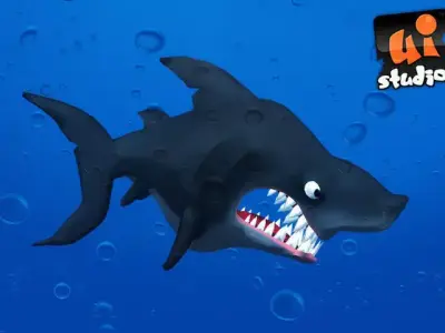 Toon Shark Low-poly 3D model