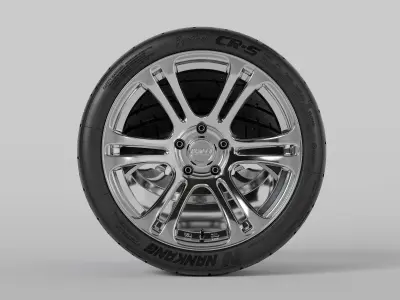 Kansei Neo Rims with Nankang Sportnex CR-S Semi Slick Tires 3D model