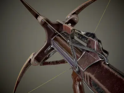 crossbow bow and arrow Low-poly 3D model