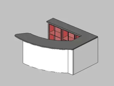 Modern semi-circular bar counter Revit model 3D model