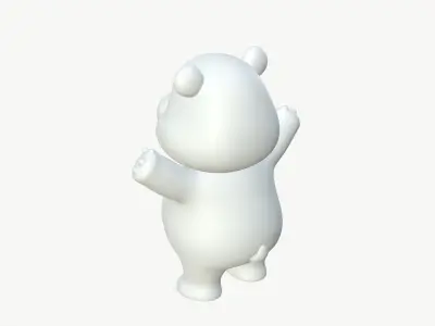 High-Quality Stylized Cartoon Bear Character 3D model