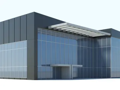 Mall Building Low-poly 3D model