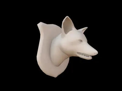 Fox Head Low-poly 3D model