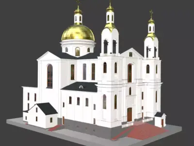 Mount Seraphim Cathedral Eastern Orthodox 3D Model Free 3D model