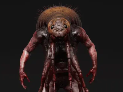 Mutant Flea - Horror Insects Collection Low-poly 3D model