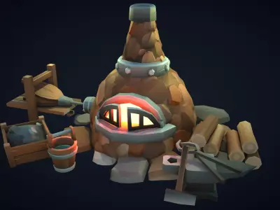 Stylized Poly Smelter Low-poly 3D model