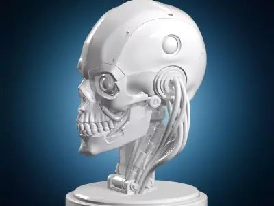 Cyber Skull Bust 3D Print Model 3D print model