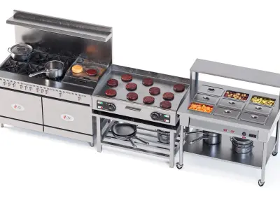 Commercial Kitchen Set 02 3D model