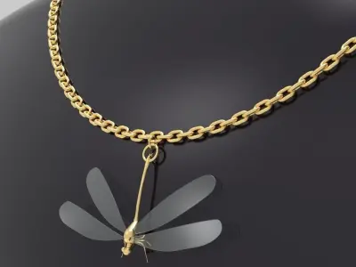 Dragonfly pendant 3D model