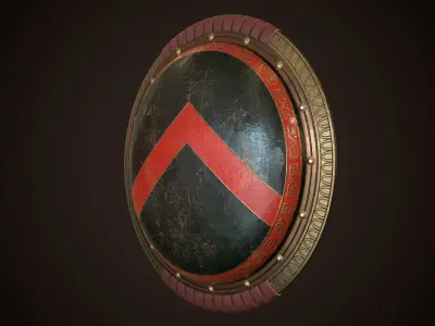 Hoplite Shield Sparta 3 Low-poly 3D model