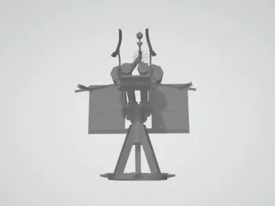 US AMERICAN AA ANTI-AIRCRAFT GUN DECK GUN Low-poly 3D model