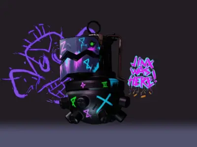 Arcane League of Legends JINX Granade Low-Poly Free low-poly 3D model