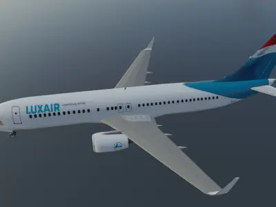 Boeing 737-800 low poly 3D Model with cockpit  Low-poly 3D model