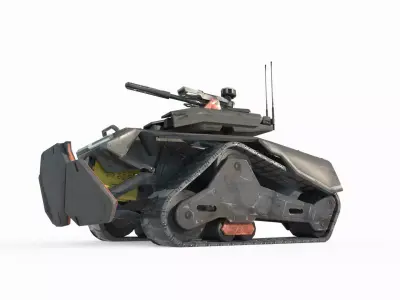 Future sci-fi style unmanned tank 3D model