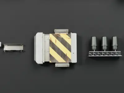 Random Greeble Pack Low-poly 3D model