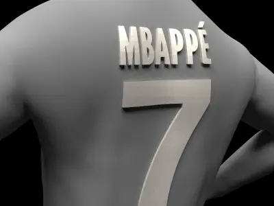 Kylian Mbappe footbaler stl file 3d model 3D print model purchase