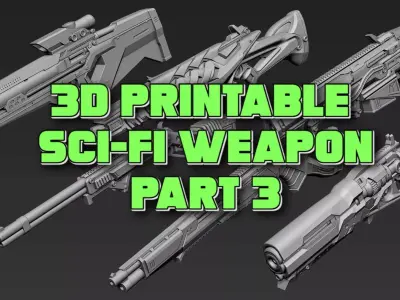 3D Printable Sci-Fi Weapon Part 3 3D model