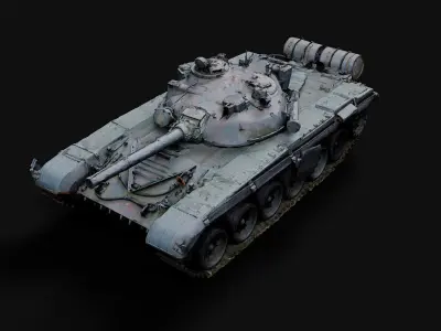 military soviet T72 destroyed tank PBR photogrammetry Low-poly 3D model
