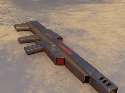 Space soldier set Low-poly 3D model