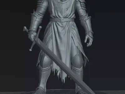 Knight Runebound Shadow Knight Printable RPG Miniature 3D print model