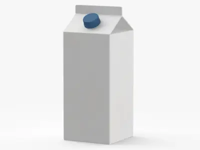 Milk Carton Type 01 XL Blank Blue Green and Red Label(1) 3D model