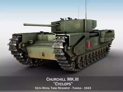 Churchill MK III - Cyclops 3D model