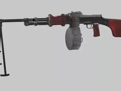 RPD Light Game Ready Machine Gun Low-poly 3D Model Low-poly 3D model