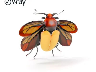 Realistic Beetle Model Pack Low-poly 3D model