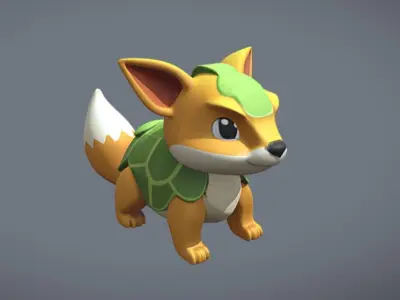 Fox-Turtle Hybrid Free low-poly 3D model