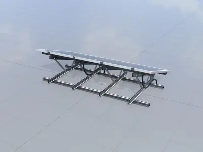 Solar module version 3 2x4m tilt angle 20 degrees with stand Low-poly 3D model