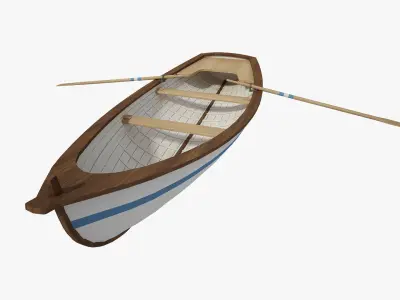 Dinghy Wooden Boat 3D model