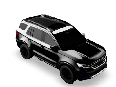 Realistic Black SUV 3D Model Low-poly 3D model
