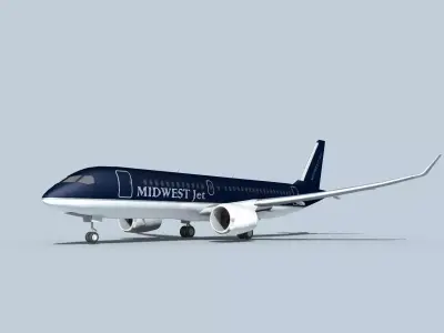 Bombardier CS100 Midwest Jet 3D model