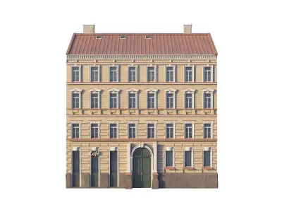 Street Facade Residantial Building Brown 3D model