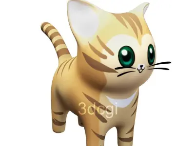 Cat Rigged Low-poly 3D model