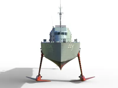 USS Plainview AGEH hydrofoil ship 3D model