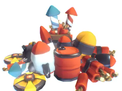 Explosives Set - Proto Series Low-poly 3D model