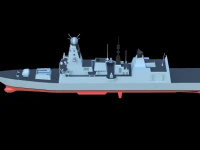 TYPE 45 Destroyer Low-Poly 3D model