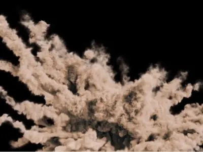 Houdini - Dirt bomb explosion asset scene file Low-poly 3D model