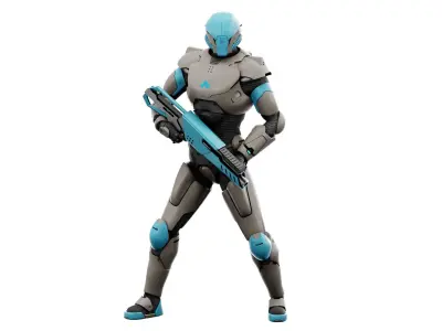 CYBORG SOL-90 Rigged for Unreal Engine - Unity - MIXAMO 3D model