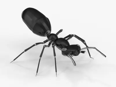 Black robot ant 3D model