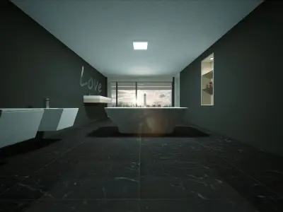 Modern Private House Low-poly 3D model