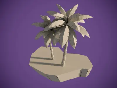 Coconut Trees Low-poly 3D model