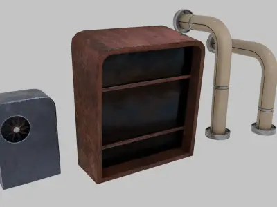 sci-fi post apocalyptic props 3D model