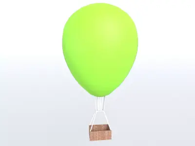 Hot Air Balloon v1 006 Low-poly 3D model