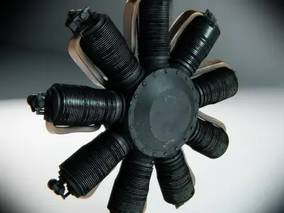 LeRhone Engine 3D model