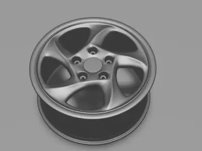 Porche Alloy Wheel Miniature Low-poly 3D model