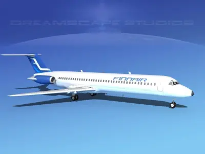 Douglas DC-9-40 Finnair 2 3D model