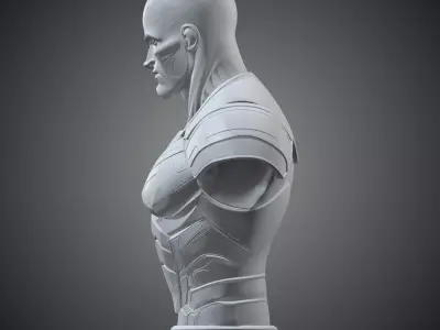 Cybernetic Warrior Bust Futuristic Cyborg Soldier PM-328 3D print model